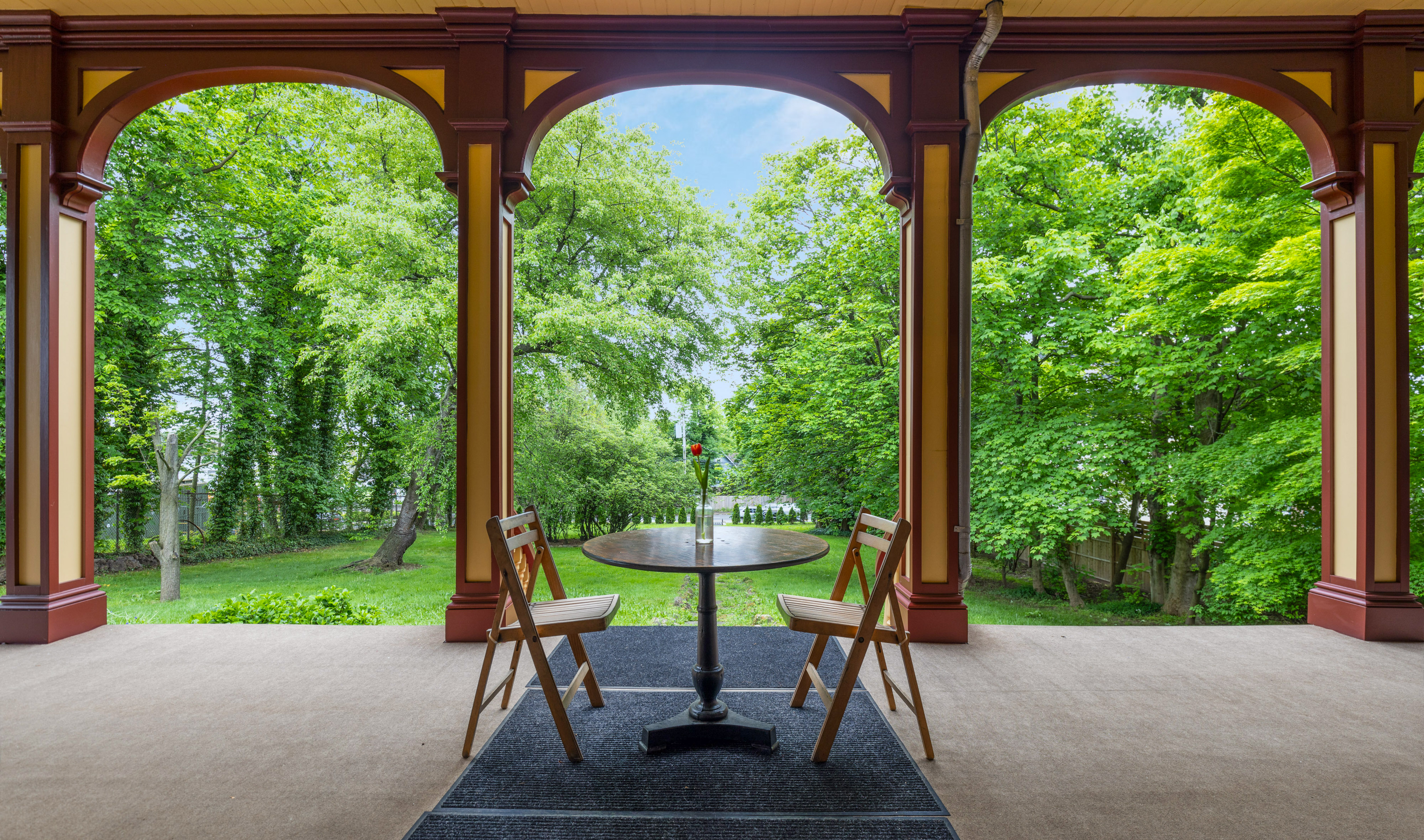 View through Italianate arches
