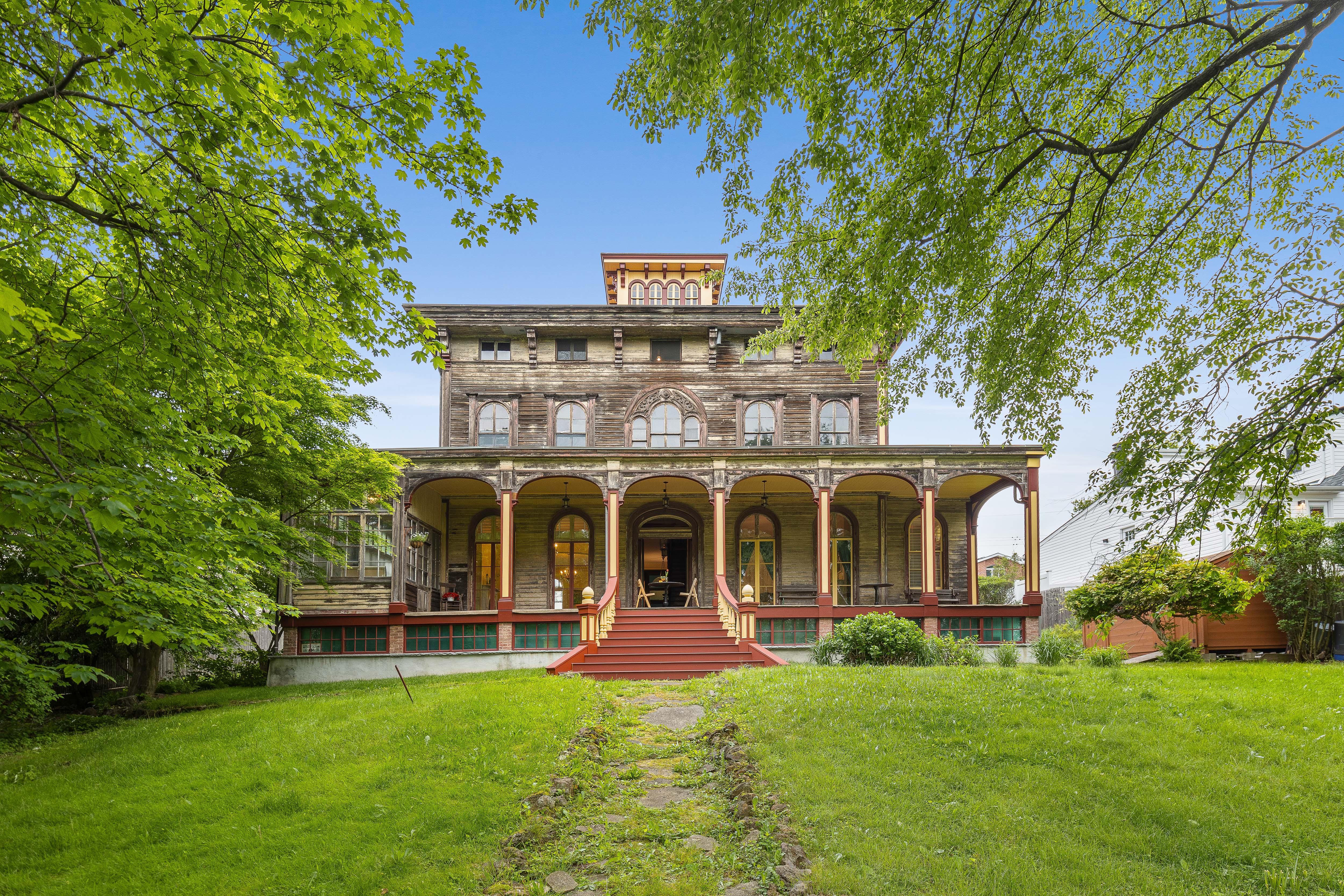 Front facade with porch and canopy