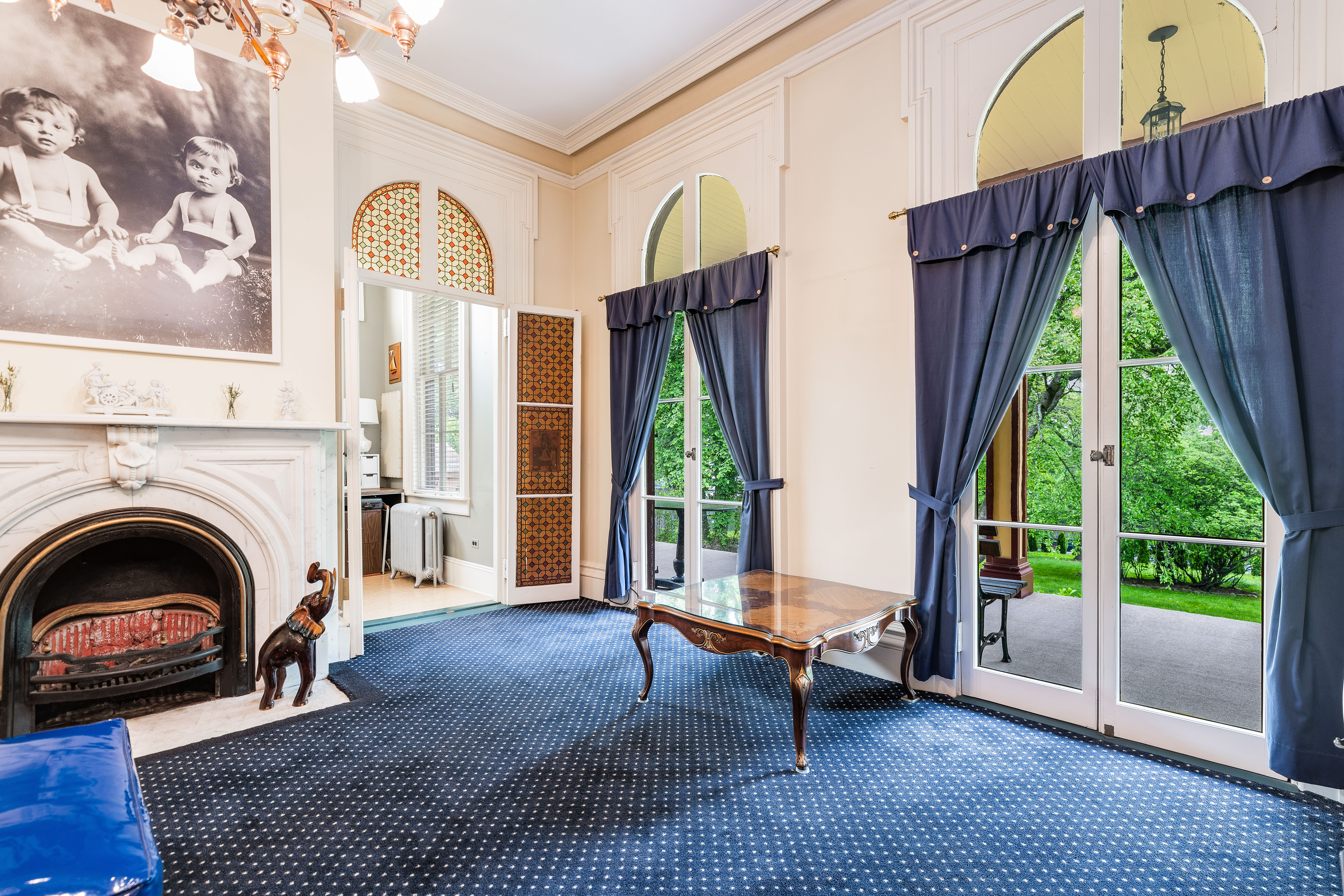 Blue suite French doors to porch