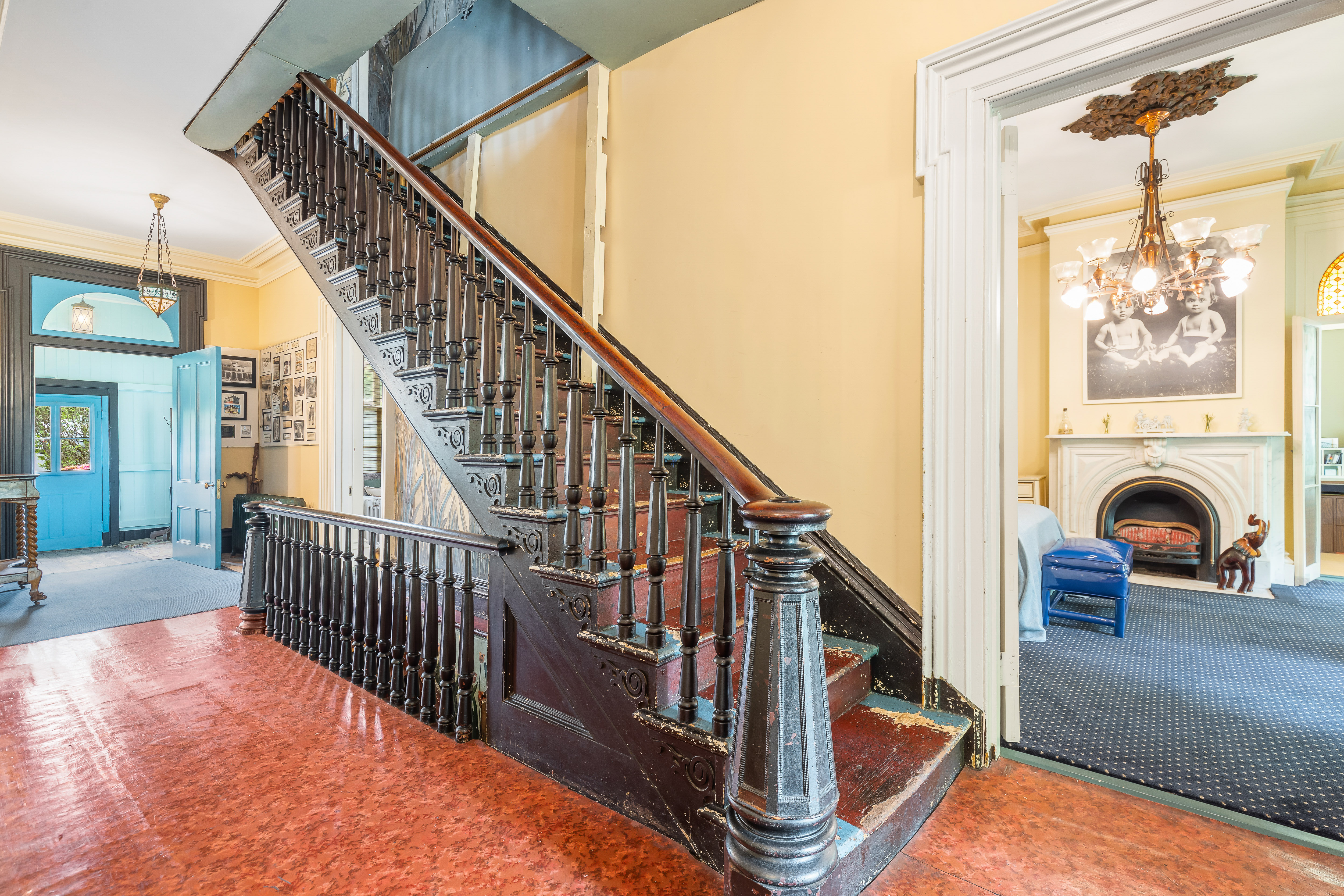 Grand mahogany staircase