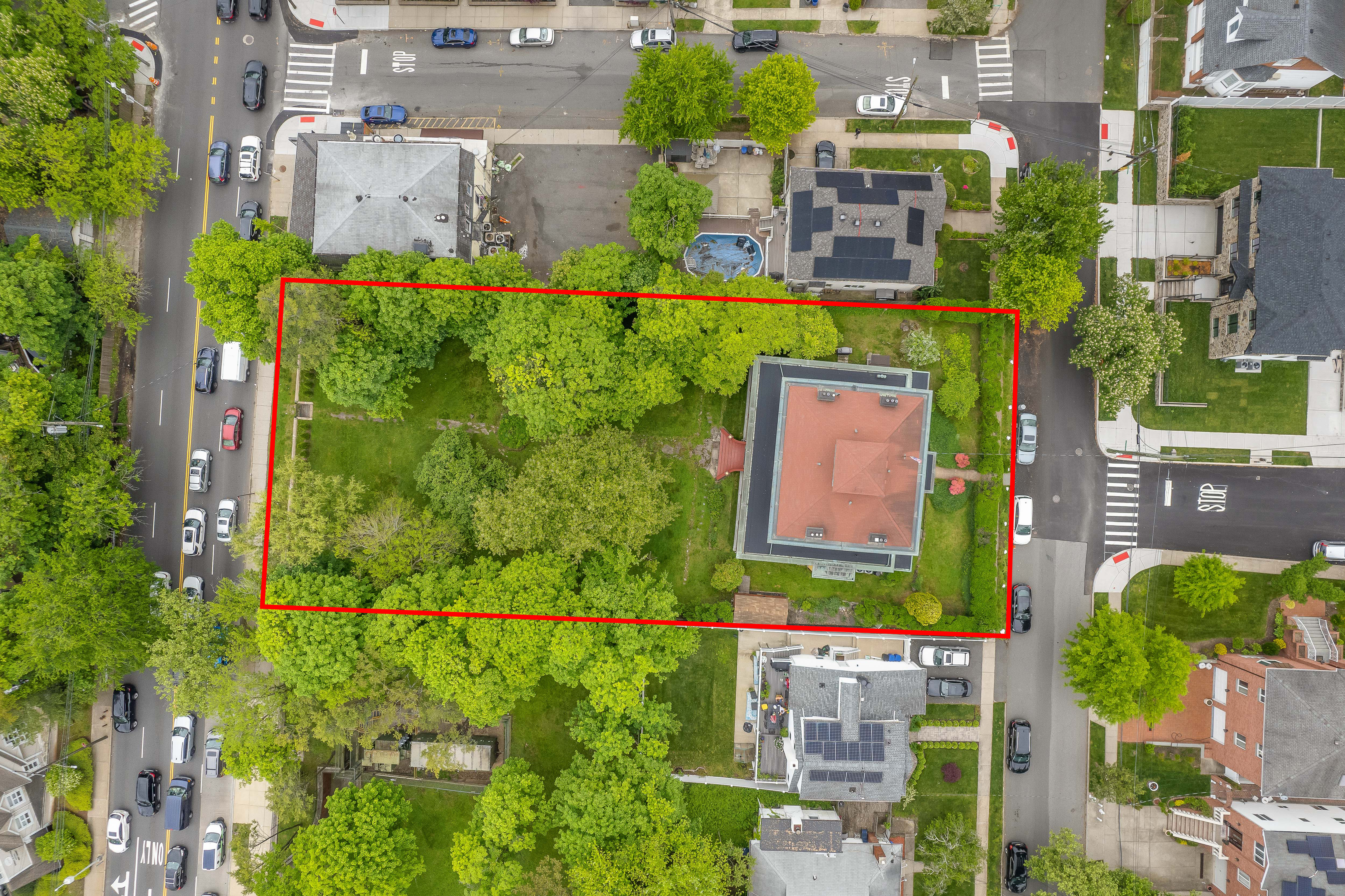 Overhead lot outline